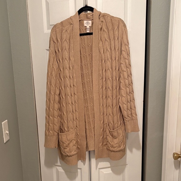 St. John's Bay Sweaters - St. John's Bay Cable Knit Cardigan in Beige